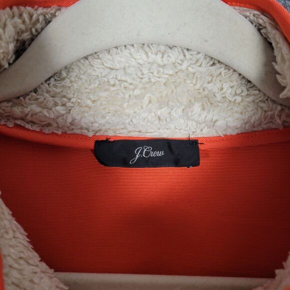J CREW AH858 Beige Orange Superplush Sherpa Full Zip Jacket SIZE LARGE - Picture 7 of 13